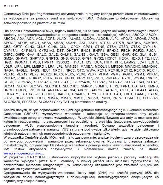 wynik badania wes complex
